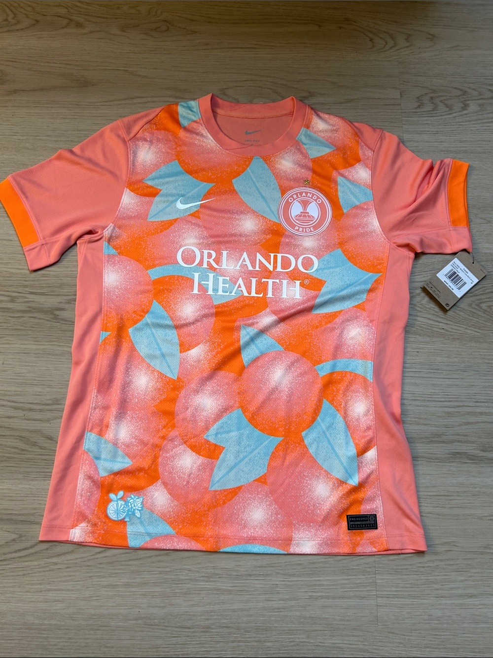 OFFER: Nike NWSL Orlando Health Pride Peach/Light Blue world cup Soccer jersey